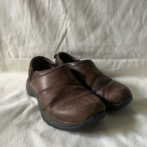 LL Bean Brown Leather Slip On Clogs , Comfort Work Shoes , Outdoor, Women’s 7M